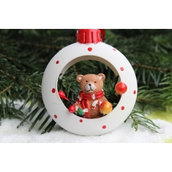 Christmas tree ornament, 8cm diameter, plastic